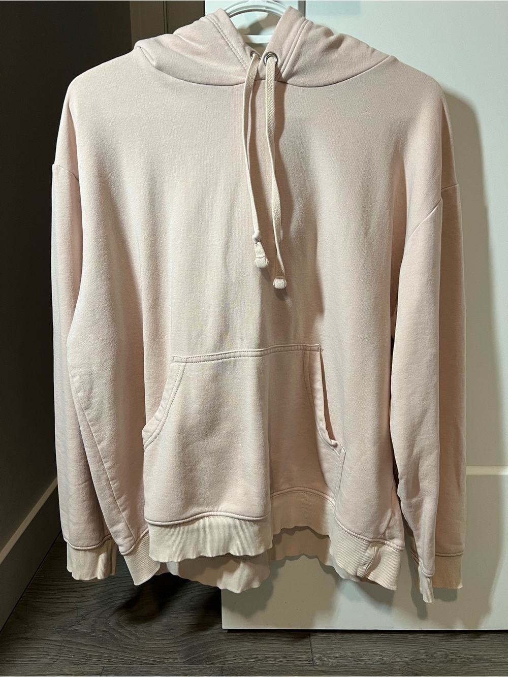 Basic/Basique Beige Pink Pullover Hoodie Sweatshirt